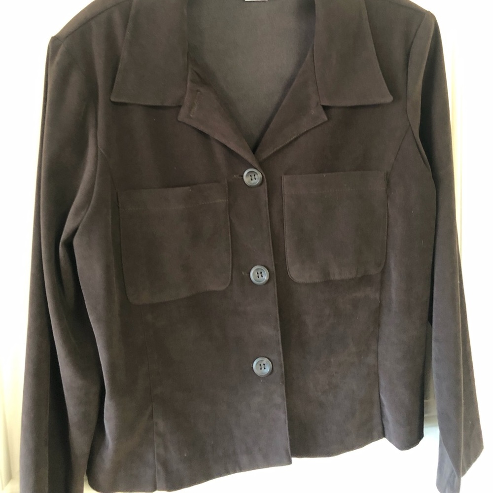 Brown, Faux Suede Top. Women’s SZ M!